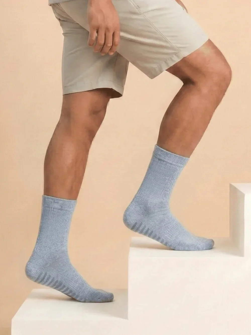GripJoy Blue Crew Grip Socks